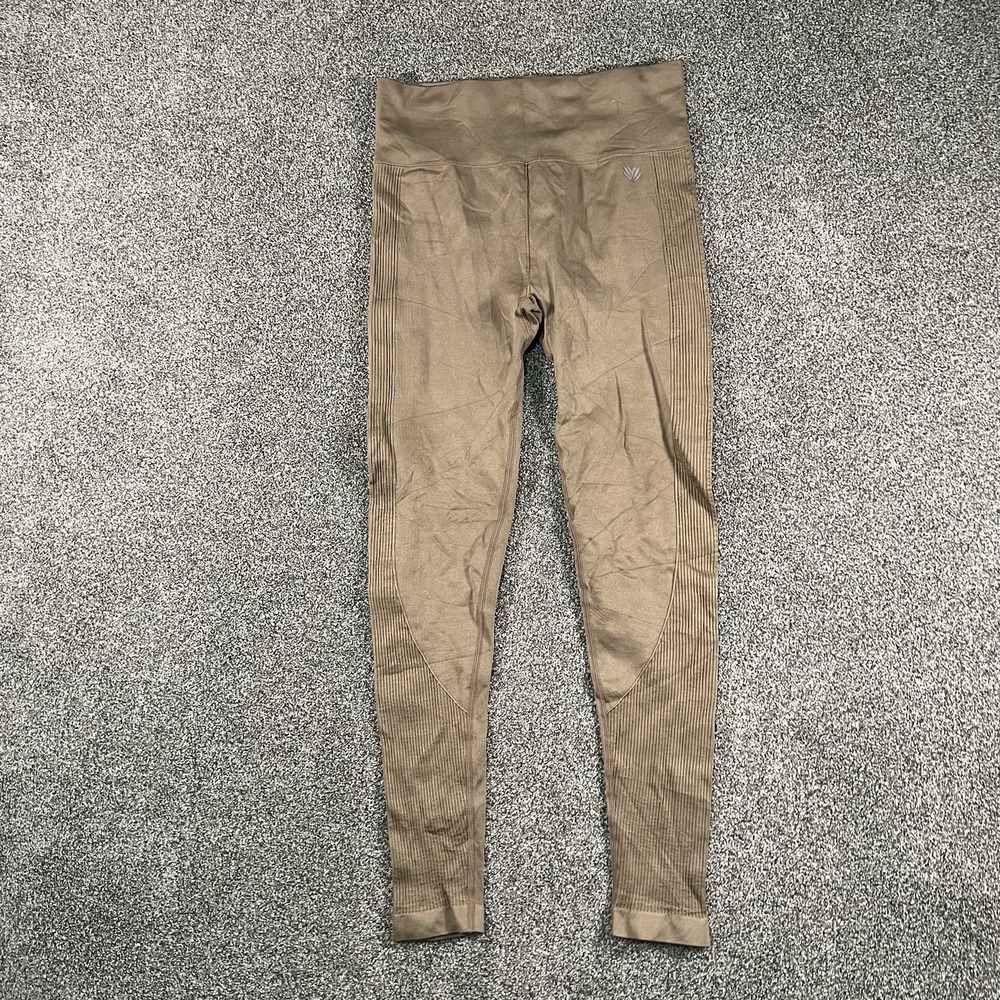 Forever 21 Womens M Brown Seamless Ribbed Leggings High Rise Workout Pants